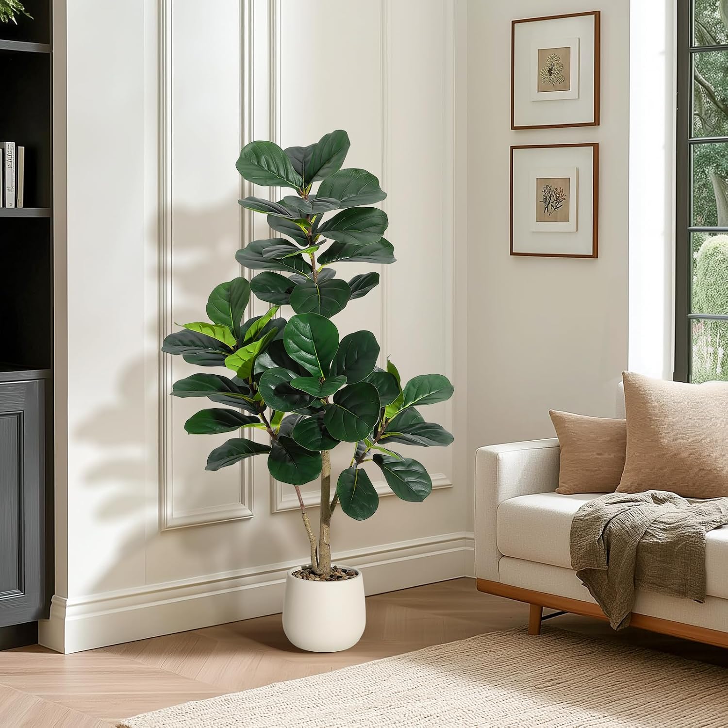 Fiddle Leaf Fig - Árvore artificial de figueira-lira de 1,20