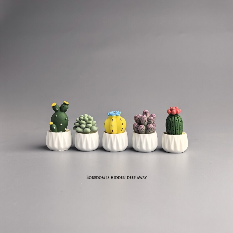 Succulent Set - Cacto Suculento em Vaso: Mini Ornamento