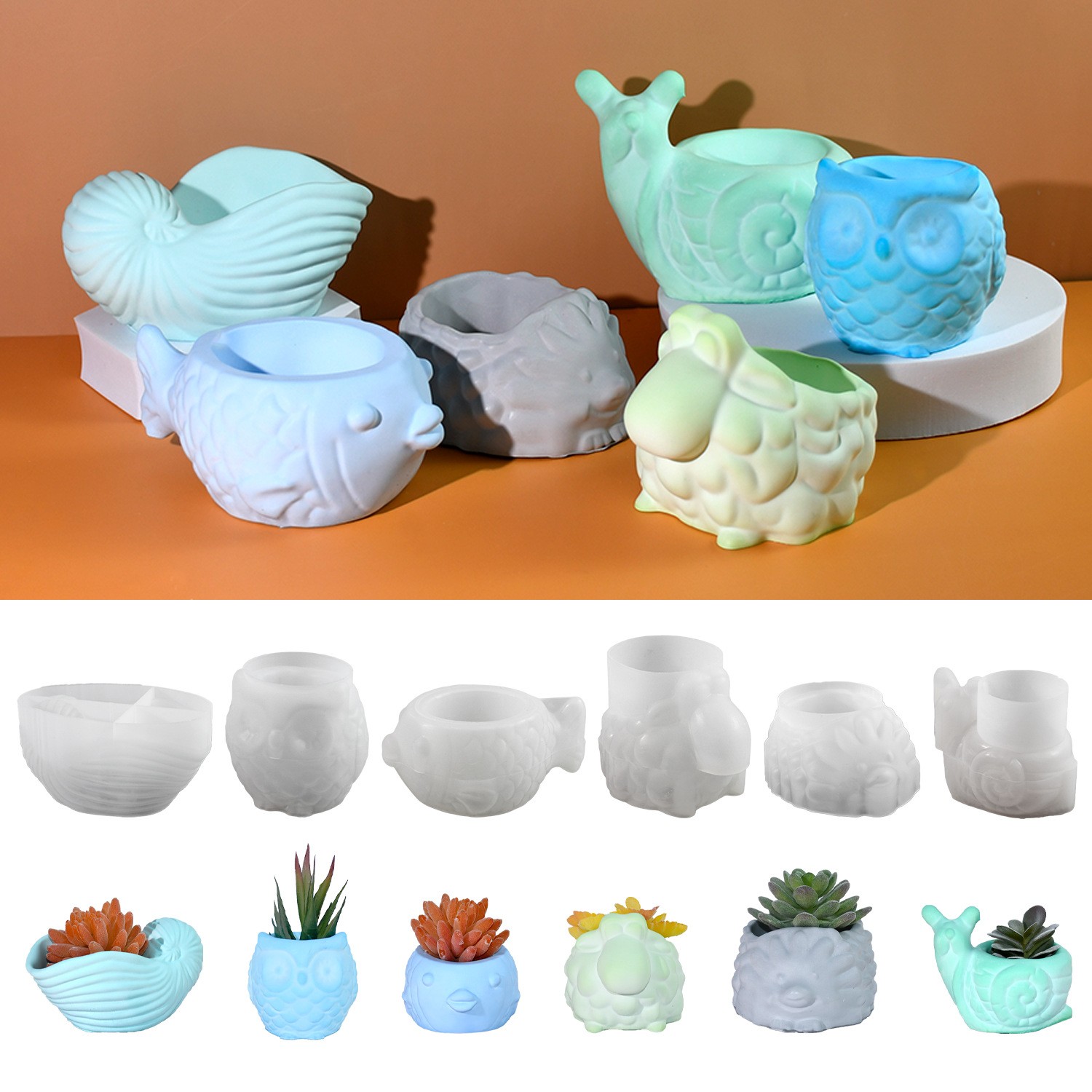 Molde de silicone para vaso de - Succulent Set avaliação e preço