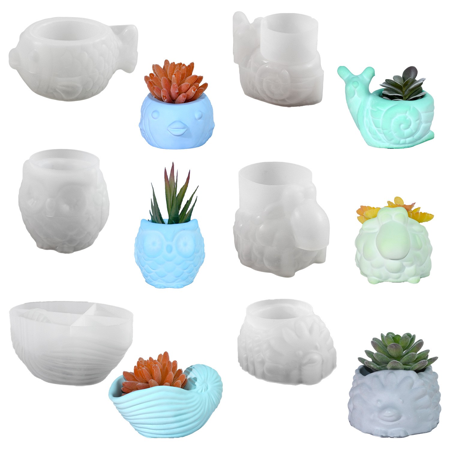 Molde de silicone para vaso de - Succulent Set avaliação e preço
